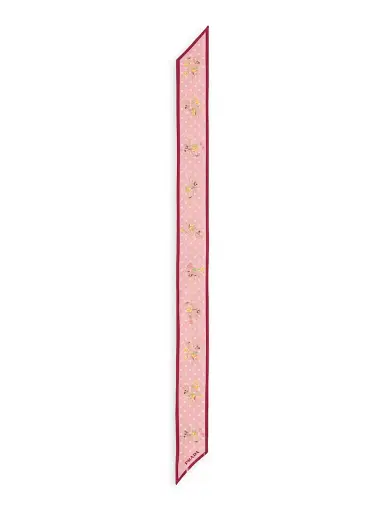 Prada Women's Printed Silk Twill Skinny Scarf - Pink | Thumbnail 2 Prada Women's Printed Silk Twill Skinny Scarf - Pink | Thumbnail 2