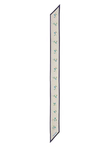 Prada Women's Printed Silk Twill Skinny Scarf - Beige Khaki | Thumbnail 2 Prada Women's Printed Silk Twill Skinny Scarf - Beige Khaki | Thumbnail 2