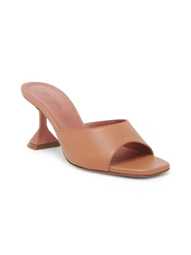 Amina Muaddi Women's Lupita 95MM Leather Slip-On Sandals - Latte Nappa | Thumbnail 2 Amina Muaddi Women's Lupita 95MM Leather Slip-On Sandals - Latte Nappa | Thumbnail 2