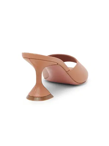Amina Muaddi Women's Lupita 95MM Leather Slip-On Sandals - Latte Nappa | Thumbnail 3 Amina Muaddi Women's Lupita 95MM Leather Slip-On Sandals - Latte Nappa | Thumbnail 3
