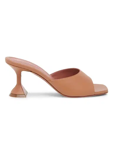Amina Muaddi Women's Lupita 95MM Leather Slip-On Sandals - Latte Nappa | Thumbnail 1 Amina Muaddi Women's Lupita 95MM Leather Slip-On Sandals - Latte Nappa | Thumbnail 1