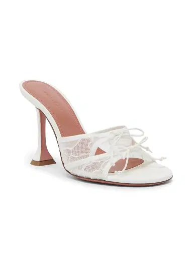 Amina Muaddi Women's Elenora 95MM Lace Slip-On Sandals - Lace | Thumbnail 2 Amina Muaddi Women's Elenora 95MM Lace Slip-On Sandals - Lace | Thumbnail 2