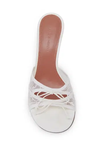 Amina Muaddi Women's Elenora 95MM Lace Slip-On Sandals - Lace | Thumbnail 4 Amina Muaddi Women's Elenora 95MM Lace Slip-On Sandals - Lace | Thumbnail 4