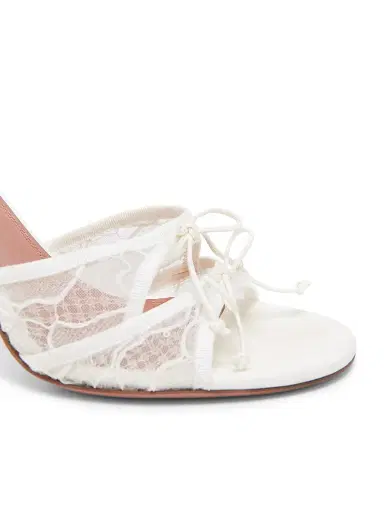 Amina Muaddi Women's Elenora 95MM Lace Slip-On Sandals - Lace | Thumbnail 5 Amina Muaddi Women's Elenora 95MM Lace Slip-On Sandals - Lace | Thumbnail 5