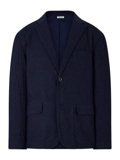 Blue Blue Japan Textured Cotton Suit Jacket - Men | Thumbnail 1 Blue Blue Japan Textured Cotton Suit Jacket - Men | Thumbnail 1