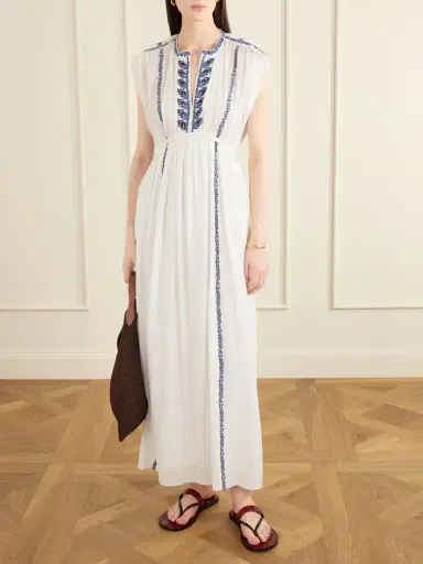 Marant Étoile Liviane Embroidered Cotton Maxi Dress | Thumbnail 2 Marant Étoile Liviane Embroidered Cotton Maxi Dress | Thumbnail 2