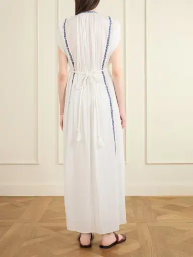 Marant Étoile Liviane Embroidered Cotton Maxi Dress | Thumbnail 3 Marant Étoile Liviane Embroidered Cotton Maxi Dress | Thumbnail 3