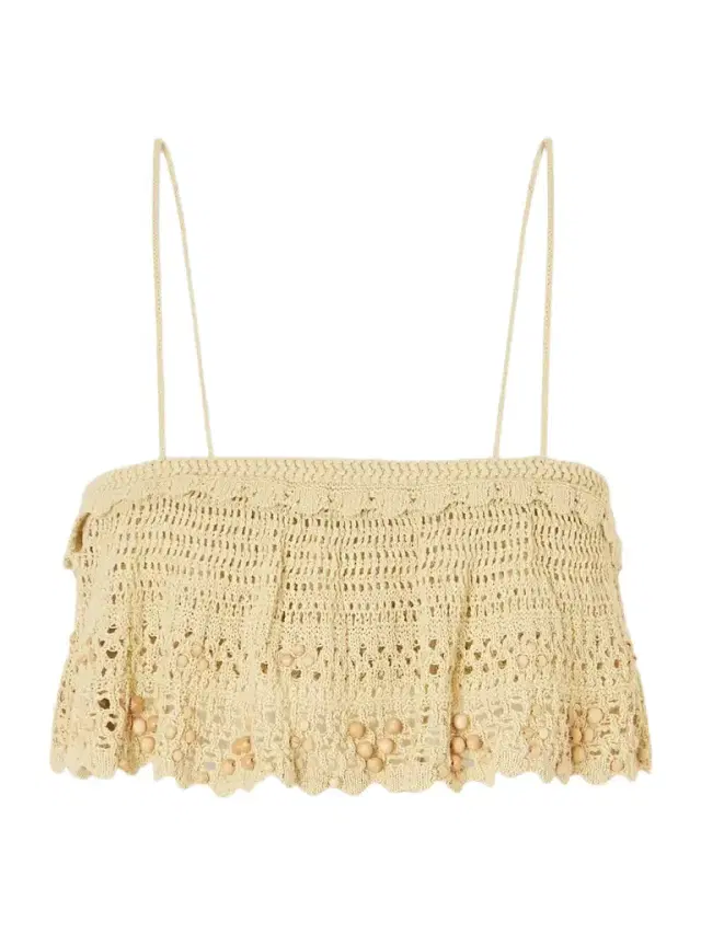 Oraviel Crocheted Embellished Cotton-blend Tank Oraviel Crocheted Embellished Cotton-blend Tank