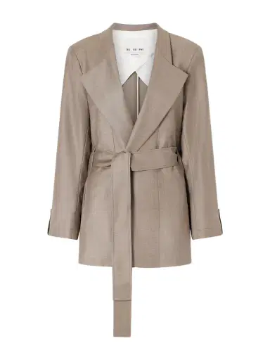 SASUPHI Lauren Belted Wool-twill Blazer | Thumbnail 1 SASUPHI Lauren Belted Wool-twill Blazer | Thumbnail 1