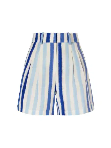 Emporio Sirenuse Beatrice Ikat Striped Cotton Shorts | Thumbnail 1 Emporio Sirenuse Beatrice Ikat Striped Cotton Shorts | Thumbnail 1