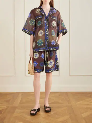 ALÉMAIS Jasper Printed Cotton And Silk-blend Shirt | Thumbnail 2 ALÉMAIS Jasper Printed Cotton And Silk-blend Shirt | Thumbnail 2
