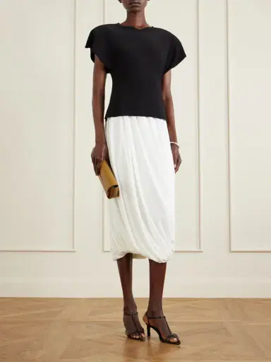 Norma Kamali Pleated Jersey Midi Skirt | Thumbnail 2 Norma Kamali Pleated Jersey Midi Skirt | Thumbnail 2