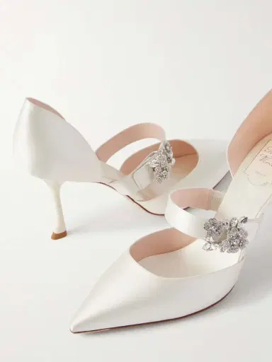 Roger Vivier Mini Bouquet 85 Crystal-embellished Satin Pumps | Thumbnail 5 Roger Vivier Mini Bouquet 85 Crystal-embellished Satin Pumps | Thumbnail 5