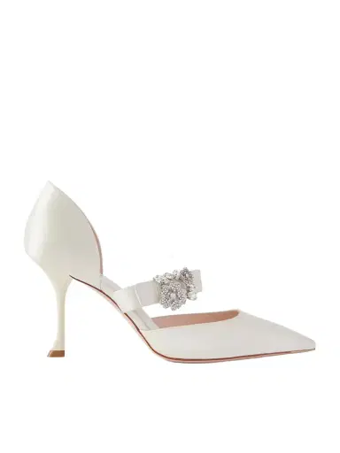 Roger Vivier Mini Bouquet 85 Crystal-embellished Satin Pumps | Thumbnail 1 Roger Vivier Mini Bouquet 85 Crystal-embellished Satin Pumps | Thumbnail 1