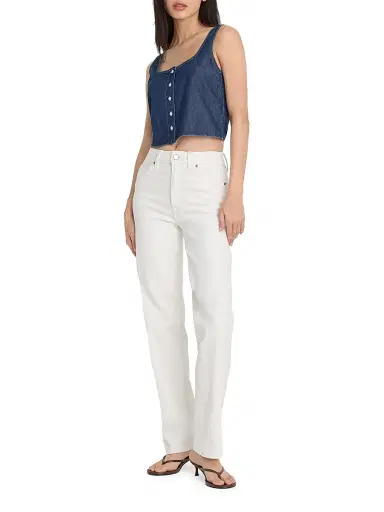 Good American Women's Good True Straight-Leg Jeans - White | Thumbnail 2 Good American Women's Good True Straight-Leg Jeans - White | Thumbnail 2