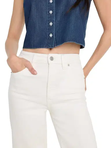 Good American Women's Good True Straight-Leg Jeans - White | Thumbnail 5 Good American Women's Good True Straight-Leg Jeans - White | Thumbnail 5