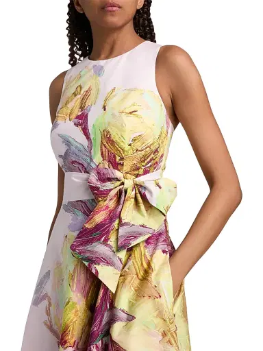 Teri Jon by Rickie Freeman Women's Border Print Cotton Cocktail Dress - Light Pink Multi - Size 2 | Thumbnail 6 Teri Jon by Rickie Freeman Women's Border Print Cotton Cocktail Dress - Light Pink Multi - Size 2 | Thumbnail 6
