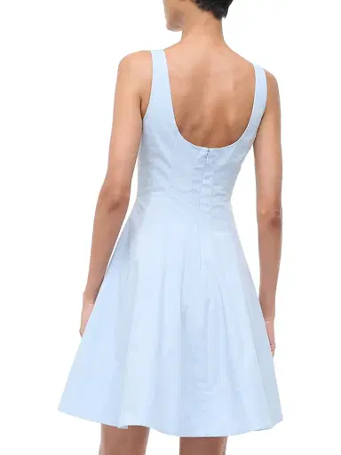 Staud Women's Wells Stretch-Cotton A-Line Minidress - Glacier | Thumbnail 4 Staud Women's Wells Stretch-Cotton A-Line Minidress - Glacier | Thumbnail 4
