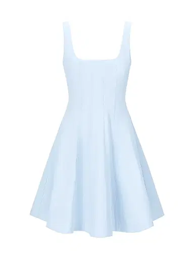 Staud Women's Wells Stretch-Cotton A-Line Minidress - Glacier | Thumbnail 1 Staud Women's Wells Stretch-Cotton A-Line Minidress - Glacier | Thumbnail 1