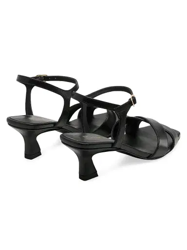 Stuart Weitzman Women's Vinnie 50MM Leather Sandals - Black | Thumbnail 3 Stuart Weitzman Women's Vinnie 50MM Leather Sandals - Black | Thumbnail 3
