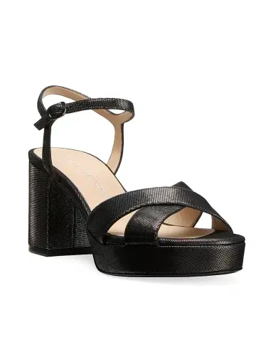 Stuart Weitzman Women's Dayna 80MM Textured Leather Platform Sandals - Gunmetal | Thumbnail 2 Stuart Weitzman Women's Dayna 80MM Textured Leather Platform Sandals - Gunmetal | Thumbnail 2