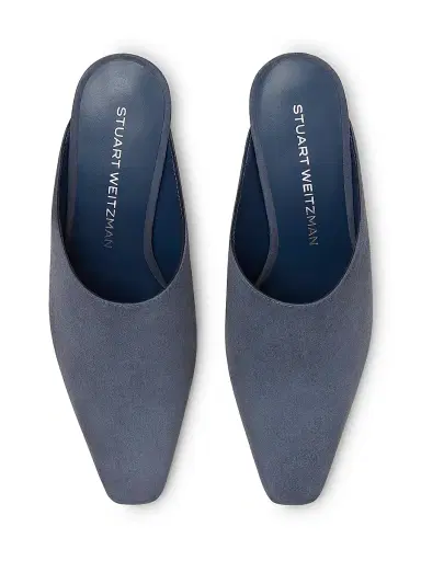 Stuart Weitzman Women's Stassi 50MM Suede Mules - Stormy Blue | Thumbnail 5 Stuart Weitzman Women's Stassi 50MM Suede Mules - Stormy Blue | Thumbnail 5