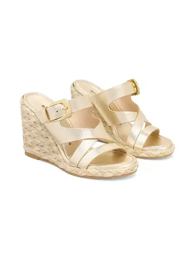 Stuart Weitzman Women's Sai 5MM Espadrille Wedges - Light Gold | Thumbnail 3 Stuart Weitzman Women's Sai 5MM Espadrille Wedges - Light Gold | Thumbnail 3
