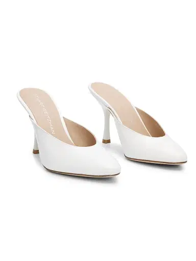 Stuart Weitzman Women's Madison 5MM Patent Leather Mules - Blanco | Thumbnail 2 Stuart Weitzman Women's Madison 5MM Patent Leather Mules - Blanco | Thumbnail 2