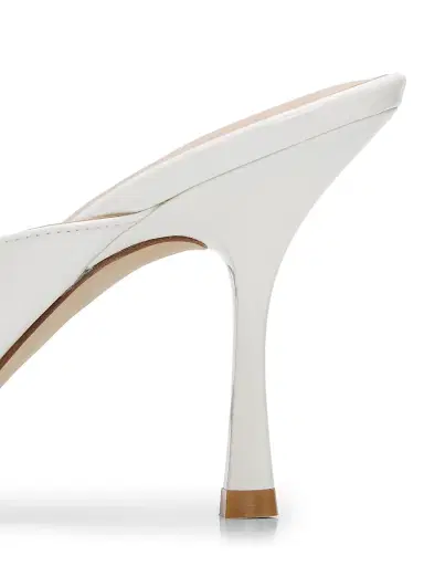 Stuart Weitzman Women's Madison 5MM Patent Leather Mules - Blanco | Thumbnail 5 Stuart Weitzman Women's Madison 5MM Patent Leather Mules - Blanco | Thumbnail 5