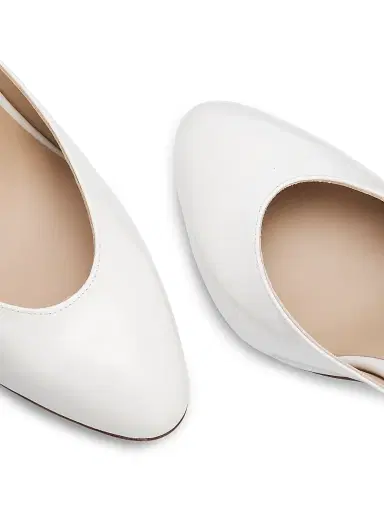 Stuart Weitzman Women's Madison 5MM Patent Leather Mules - Blanco | Thumbnail 6 Stuart Weitzman Women's Madison 5MM Patent Leather Mules - Blanco | Thumbnail 6