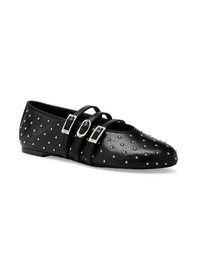 Stuart Weitzman Women's Sostud Studded Leather Mary Janes - Black | Thumbnail 2 Stuart Weitzman Women's Sostud Studded Leather Mary Janes - Black | Thumbnail 2