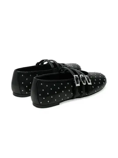 Stuart Weitzman Women's Sostud Studded Leather Mary Janes - Black | Thumbnail 3 Stuart Weitzman Women's Sostud Studded Leather Mary Janes - Black | Thumbnail 3