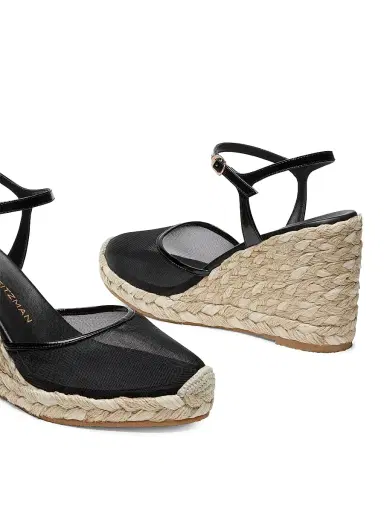 Stuart Weitzman Women's Bareitall Espadrille Wedges - Black | Thumbnail 4 Stuart Weitzman Women's Bareitall Espadrille Wedges - Black | Thumbnail 4