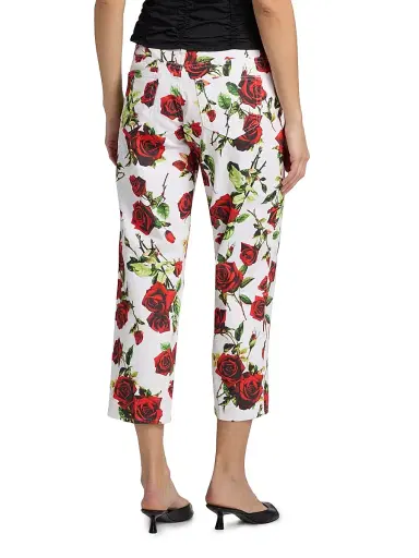 L'AGENCE Women's Blaine Rose-Print Low-Rise Stovepipe Jeans - White Red Romantic Rose | Thumbnail 5 L'AGENCE Women's Blaine Rose-Print Low-Rise Stovepipe Jeans - White Red Romantic Rose | Thumbnail 5