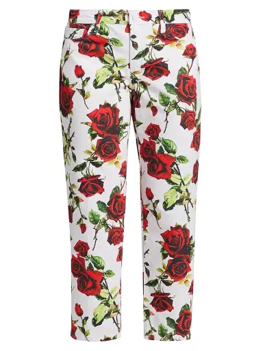 L'AGENCE Women's Blaine Rose-Print Low-Rise Stovepipe Jeans - White Red Romantic Rose | Thumbnail 1 L'AGENCE Women's Blaine Rose-Print Low-Rise Stovepipe Jeans - White Red Romantic Rose | Thumbnail 1