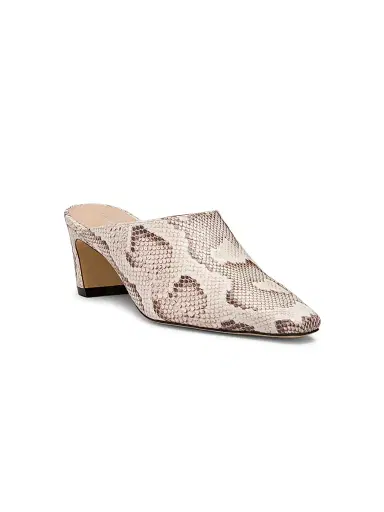 Stuart Weitzman Women's Stassi 50MM Snake-Embossed Leather Mules - Cream | Thumbnail 2 Stuart Weitzman Women's Stassi 50MM Snake-Embossed Leather Mules - Cream | Thumbnail 2