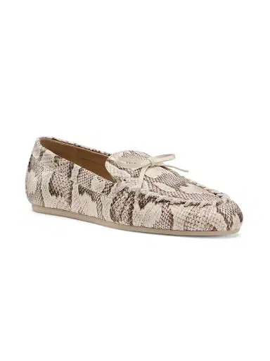 Stuart Weitzman Women's Britt Snake-Embossed Leather Loafers - Cream | Thumbnail 2 Stuart Weitzman Women's Britt Snake-Embossed Leather Loafers - Cream | Thumbnail 2