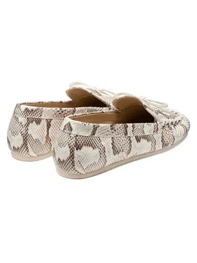 Stuart Weitzman Women's Britt Snake-Embossed Leather Loafers - Cream | Thumbnail 3 Stuart Weitzman Women's Britt Snake-Embossed Leather Loafers - Cream | Thumbnail 3