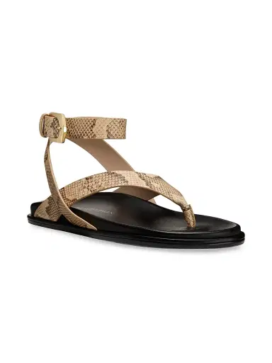 Stuart Weitzman Women's Marykate Snake-Print Leather Sandals | Thumbnail 2 Stuart Weitzman Women's Marykate Snake-Print Leather Sandals | Thumbnail 2