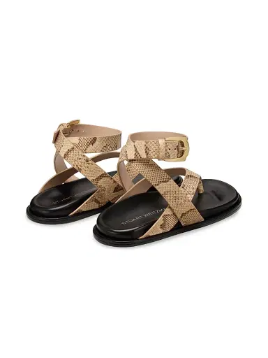 Stuart Weitzman Women's Marykate Snake-Print Leather Sandals | Thumbnail 4 Stuart Weitzman Women's Marykate Snake-Print Leather Sandals | Thumbnail 4