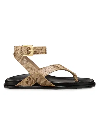 Stuart Weitzman Women's Marykate Snake-Print Leather Sandals | Thumbnail 1 Stuart Weitzman Women's Marykate Snake-Print Leather Sandals | Thumbnail 1
