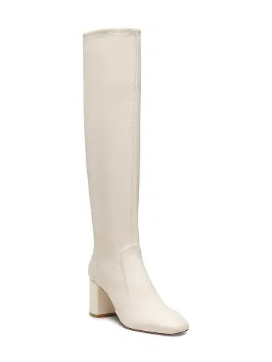 Stuart Weitzman Women's Lucie 75MM Leather Boots - Cream | Thumbnail 2 Stuart Weitzman Women's Lucie 75MM Leather Boots - Cream | Thumbnail 2