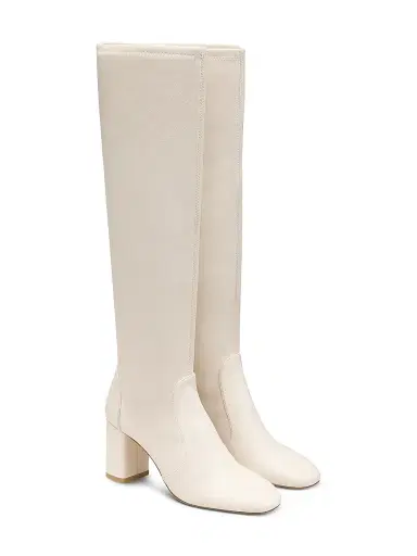 Stuart Weitzman Women's Lucie 75MM Leather Boots - Cream | Thumbnail 4 Stuart Weitzman Women's Lucie 75MM Leather Boots - Cream | Thumbnail 4