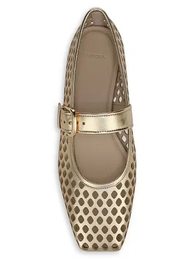 Vince Women's Daniela Perforated Leather Mary Janes - Champagne | Thumbnail 4 Vince Women's Daniela Perforated Leather Mary Janes - Champagne | Thumbnail 4