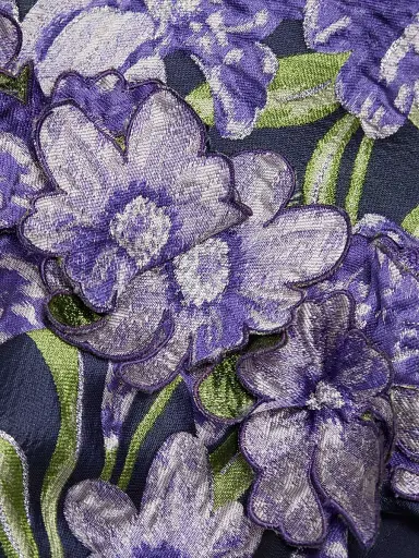 Theia Women's Olyssia Brocade Off-The-Shoulder Gown - Iris Bloom Navy | Thumbnail 7 Theia Women's Olyssia Brocade Off-The-Shoulder Gown - Iris Bloom Navy | Thumbnail 7