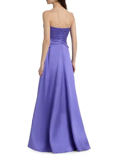 Theia Women's Coco Strapless High-Low Mikado Gown - Iris Bloom | Thumbnail 5 Theia Women's Coco Strapless High-Low Mikado Gown - Iris Bloom | Thumbnail 5