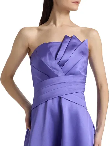 Theia Women's Coco Strapless High-Low Mikado Gown - Iris Bloom | Thumbnail 6 Theia Women's Coco Strapless High-Low Mikado Gown - Iris Bloom | Thumbnail 6