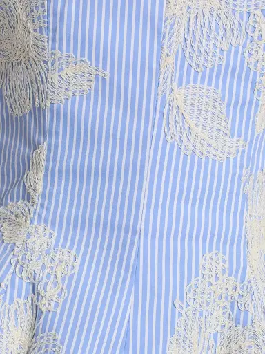 Markarian Women's Lola Floral-Embroidered Pinstripe Peplum Top | Thumbnail 7 Markarian Women's Lola Floral-Embroidered Pinstripe Peplum Top | Thumbnail 7