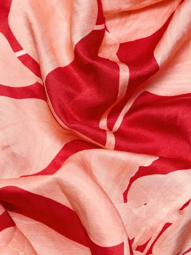 VERANDAH Women's Pushpanjali Tulip Linen-Blend Strapless Gown - Blush And Red Mono Wild Tulip - Size Large | Thumbnail 7 VERANDAH Women's Pushpanjali Tulip Linen-Blend Strapless Gown - Blush And Red Mono Wild Tulip - Size Large | Thumbnail 7