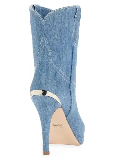 Partlow Women's Camila Denim 95MM Embroidered Booties - Denim | Thumbnail 3 Partlow Women's Camila Denim 95MM Embroidered Booties - Denim | Thumbnail 3